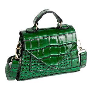 4168 Small Crossbody Bags  Vegan Leather Crocodile Pattern Mini Purse